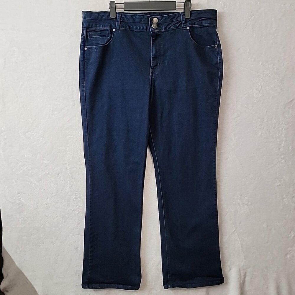 Avenue Denim Women's Plus Size 20A Bootcut Denim Jeans Dark Navy Blue